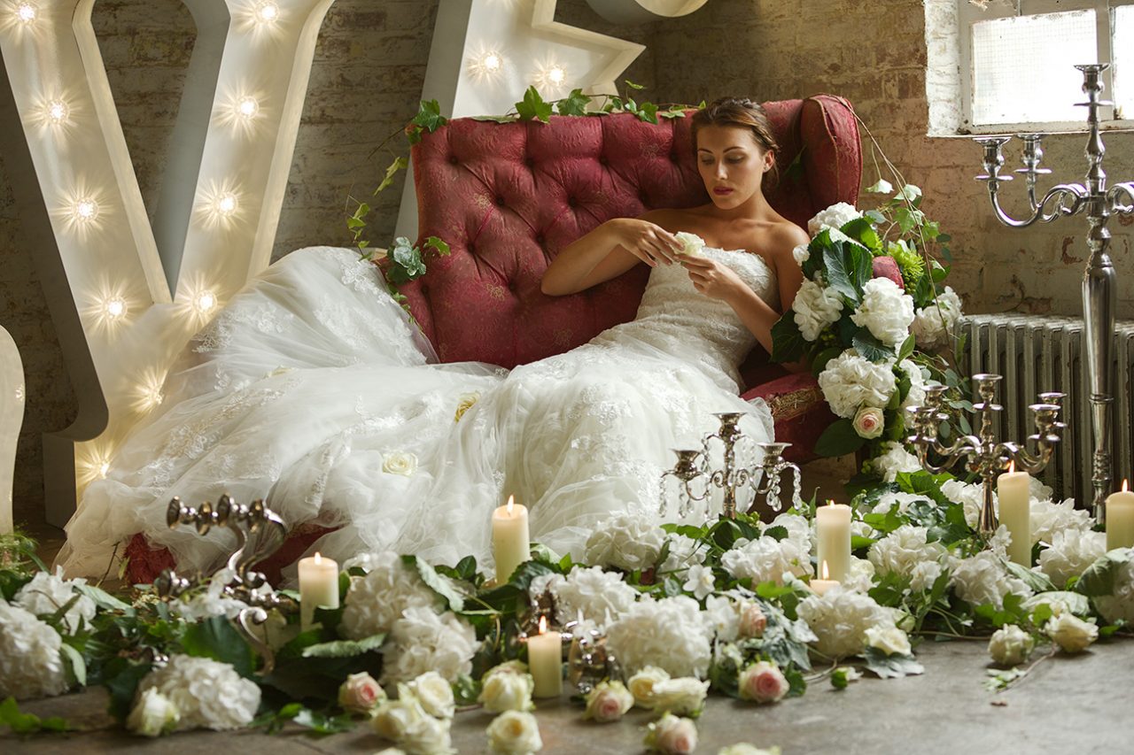 Bride contemplating