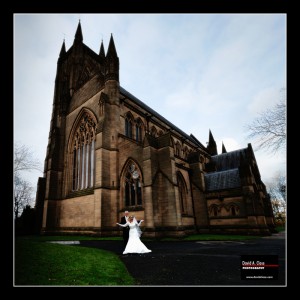 Bride and Groom outside church